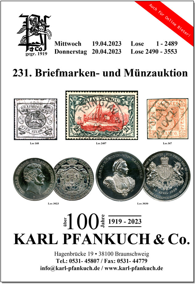 Katalog 231 Karl Pfankuch Auktion