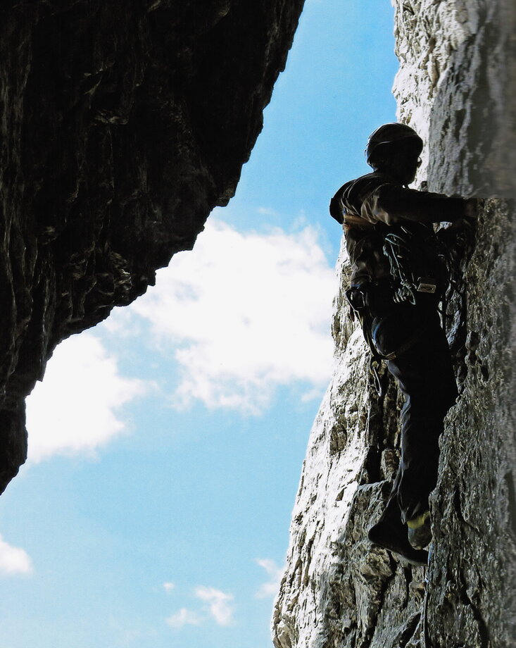 Richard Goedeke in der Westwand der Lastoni di Formin