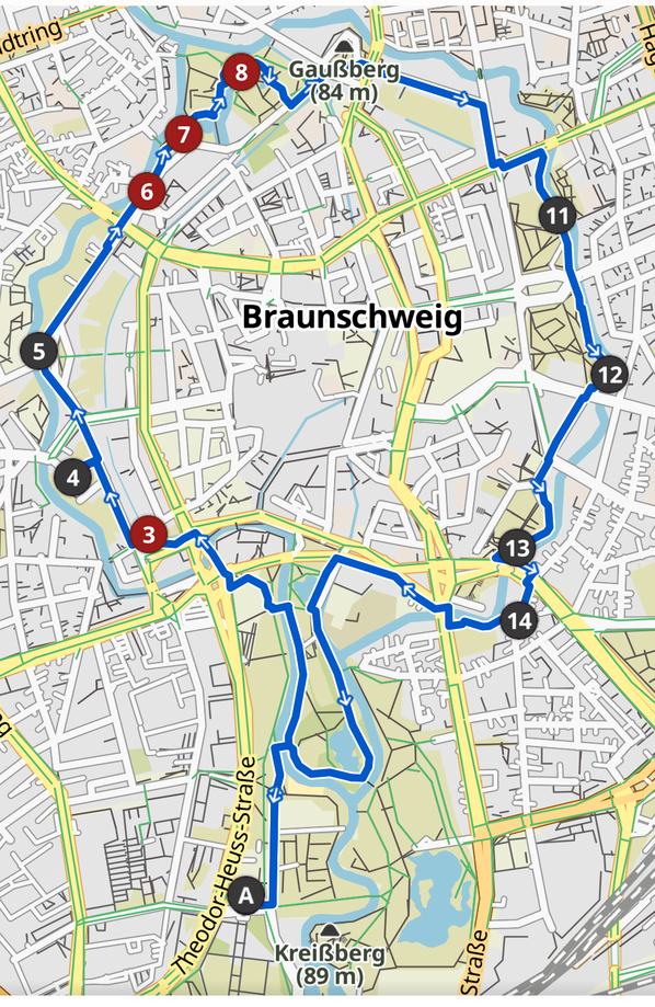 Die Strecke des Wander-Speeddatings