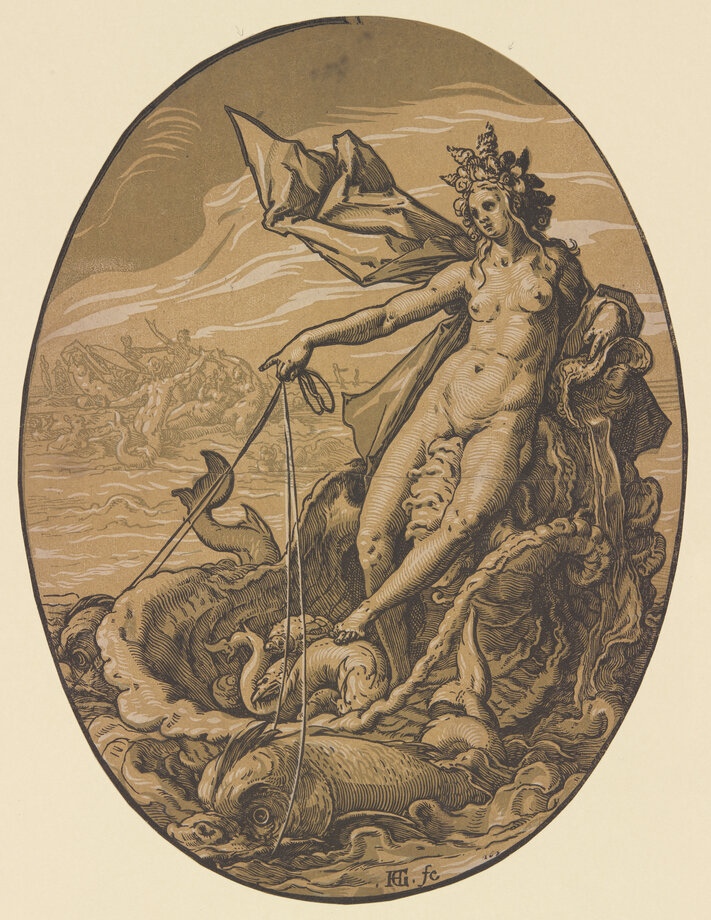 Hendrik Goltzius, Thetis, um 1590, Herzog Anton Ulrich-Museum, Kupferstichkabinett